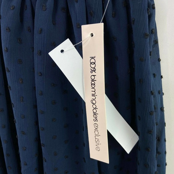 New AQUA Clip Dot DRESS Velvet Trim Blue XS Small - Picture 6 of 6